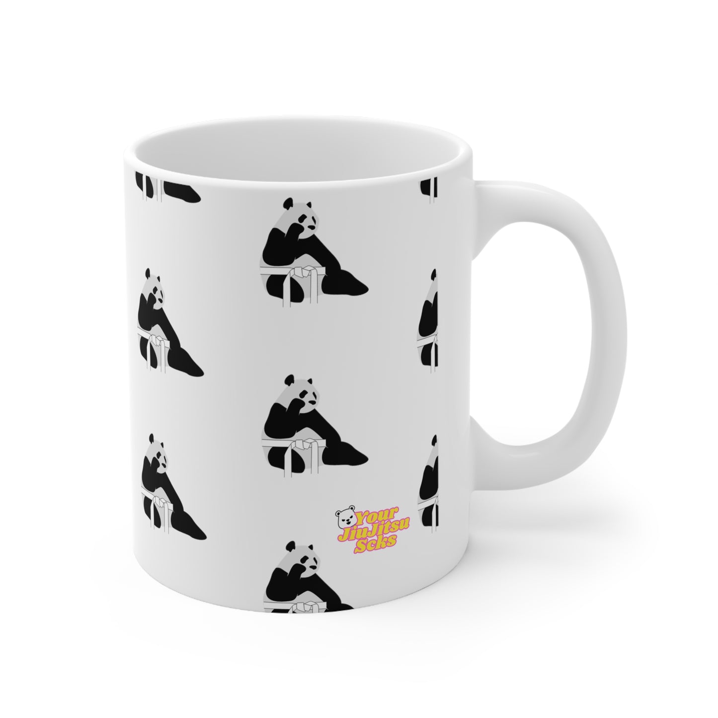 White Belt Panda Mug