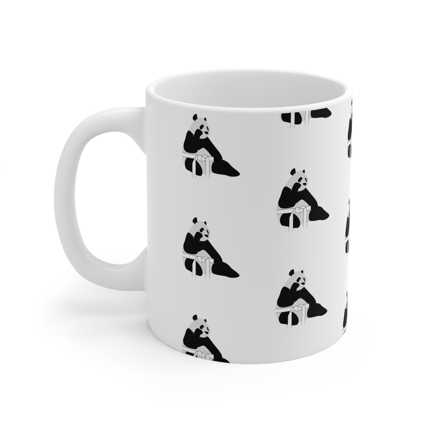 White Belt Panda Mug